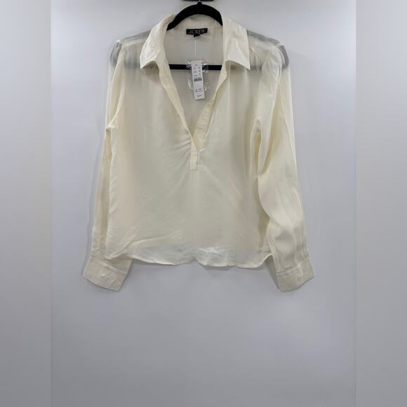 J. Crew Bungalow popover shirt in crepe de chine Small - Picture 5 of 6